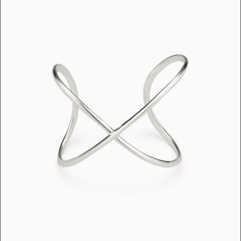 Sculpted X Cuff - Silver